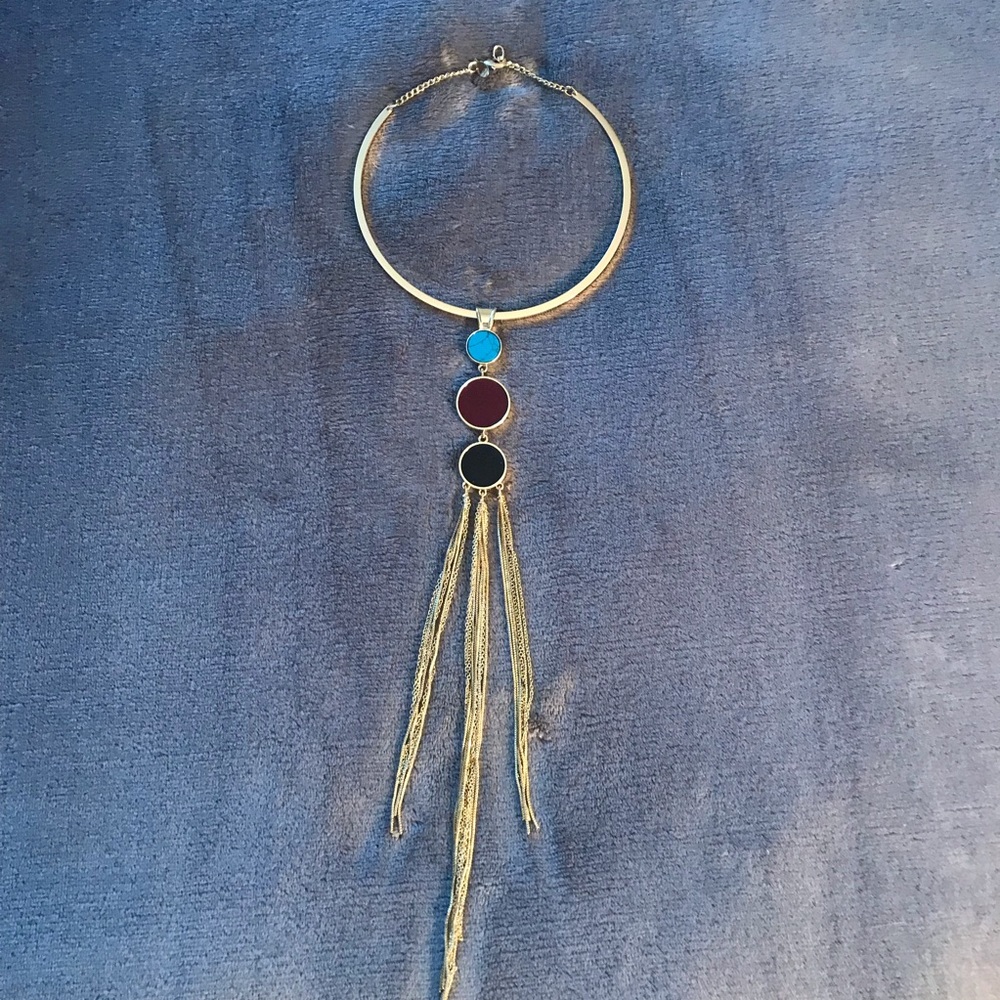 Express Gold Chain Tasseled Necklace